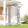 Outsunny Garden Arch with Extended Top, Outdoor Trellis Arbor, Black