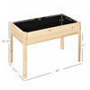 Outsunny 46'' X 24'' Raised Garden Bed, Wooden Elevated Planter Box With Non-woven Liner For Vegetab|Outsunny 47'' X 24'' Jardiniere Sur Pieds Carre Potager Sureleve Exterieur De Jardin Tissu Non-tisse