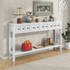 Michael Solid Wood Console Table For Entryway With Storage Drawers And Bottom Shelf - White | Table Console Michael En Bois Massif Pour Entree Avec Tiroirs De Rangement Et Etagere Inferieure - Blanc