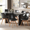 HOMCOM Modern Dining Chairs Set of 6 with PU Leather Cushion, Wood Frame