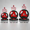 Soozier 88 lbs Weight Plates Set, 6-Piece with Handles, Black and Red