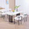 HOMCOM Dining Chairs Set of 4 Kitchen Chairs with Steel Legs, Cream White