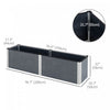 Outsunny 6.6' X 1.6' X 1.8' Raised Garden Bed With Open Bottom Grey|Outsunny 6.6' X 1.6' X 1.8' Lit De Jardin Sureleve Avec Fond Ouvert Gris