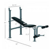 Soozier Incline Decline Weight Bench With Leg Extension And Barbell Rack, Adjustable Bench Press Wei|Banc De Musculation Fitness Entrainement Complet Dossier Reglable Curler