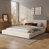 Connor Upholstered Platform Bed with Linen Headboard and Footboard,King Size,Beige King Bed  | Lit plateforme rembourre Connor avec tete et pied de lit en lin, taille King, beige