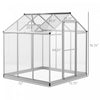 Outsunny 6' X 6' X 6.4' Walk-in Garden Greenhouse Polycarbonate Panels Plants Flower Growth Shed Col|Outsunny Kit De Serre 6'x6'x6.4' Serre De Jardin Panneaux De Polycarbonate Abri Pour Croissance Des