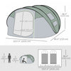 Outsunny 5 Person Camping Tent Automatic Pop Up Tent With Carry Bag Doors|Outsunny Tente De Camping 5 Personnes Tente Pop Up Automatique