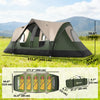 Outsunny Camping Tent, 6 Person Tent with 2 Bedroom, Rainfly, Dark Green