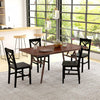 HOMCOM Farmhouse Wood Dining Chairs Set of 4 with Cross Back, Black