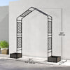 Outsunny Garden Arch with 2 Planter Boxes, Outdoor Trellis Arbor, Black