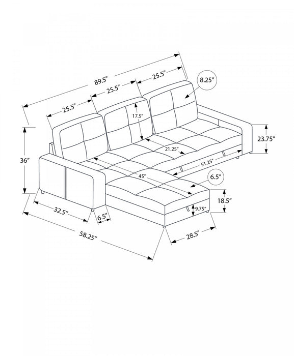 Sleeper Sofa, 90\" Length, Convertible Sofa Bed, Storage Chaise, Orange Fabric Sleeper Sofa