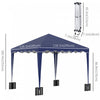 Outsunny 10' X 10' Pop Up Canopy Tent With Carry Bag Blue|Outsunny Tente D'auvent Escamotable 10' X 10' Avec Sac De Transport, Bleu