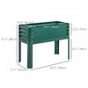 Outsunny Raised Garden Bed W/ Legs Galvanized Elevated Planter Box Green|Outsunny Lit De Jardin Sureleve , Jardiniere Surelevee Galvanisee, Vert