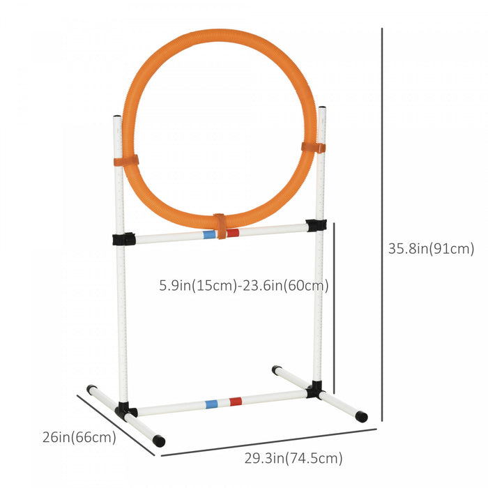 PawHut 2-in-1 Dog Obstacle Training Agility Equipment Tire Jump Ring/Hurdle Bar with a Simple & Easy Setup & Storage Bag