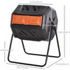 Outsunny Outdoor Dual Chamber 360° Rotating Composter 43 Gallon Orange|Outsunny Composteur Exterieur Rotatif A 360°, 43 Gallons, Gris Et Orange