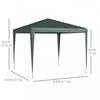 Outsunny 9' X 9' Party Tent Portable Gazebo Canopy For Weddings Parties Outdoor Sunshade With Dresse|Outsunny Tonnelle De Tente De Fete Portable 9' X 9' Avec Pieds, Vert Fonce