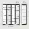 Homcom Folding Room Divider, 4 Panel Privacy Screen For Home Office, White|Homcom Separateur De Piece Pliable, Ecran De Confidentialite A 4 Panneaux