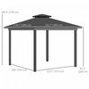 Outsunny 10' X 12' Outdoor Gazebo Canopy, Double roof Hardtop Gazebo With polycarbonate Roof, Steel |Outsunny 10' X 12' Gazebo Exterieur, Gazebo A Double Toit Rigide Avec Toit En Polycarbonate, Cadre E