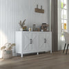HOMCOM Storage Cabinet, Buffet Sideboard with Barn Door, Shelf, White