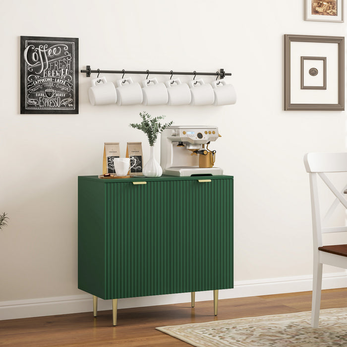 HOMCOM Sideboard Buffet Cabinet with Adjustable Shelves, Green
