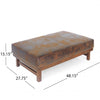 Harrison Large Ottoman Coffee Table with Faux Leather and Storage Function - Brown | Grande Table Basse Ottoman Harrison en Similicuir avec Fonction de Rangement - Marron