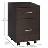 Vinsetto Filing Cabinet For Letter Or A4 Files W/ 2 Drawers Casters|Vinsetto Classeur A Fichiers Lettre Ou A4 Avec Roulettes A 2 Tiroirs