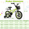Costway 14" Kid's Bike For 3-5 With Height-adjustable Handlebar & Saddle Handbrake Green