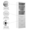 Bestar Pur 25 W Closet Organizer with Drawers - White|Organisateur de garde-robe Pur de Bestar de 25 po (L) avec tiroirs - blanc