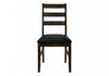 Dining Chair Set of 2 Kitchen Dining Room Brown Leather-Look Brown Solid Wood Transitional|Ensemble de 2 chaises de salle à manger de style transitionnel avec apparence cuir brun et bois massif brun pour la cuisine et la salle à manger