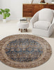 Gianna Traditional 5'0" x 5'0" Area Rug in Blue Indoor Area Rug | Tapis Traditionnel Gianna 5'0" x 5'0" en Bleu
