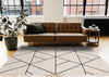 Covington White Black Modern Geometric Trellis Design Rug, 6'7" x 9'10" Indoor Area Rug | Tapis Covington a motif de treillis geometrique moderne blanc et noir, 6'7" x 9'10"