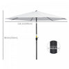Outsunny 10' X 8' Market Umbrella With Crank Handle And Tilt For Garden
