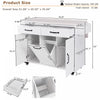 Nathan Kitchen Island With Tilt-out Trash Cabinet And Storage - White | Ilot De Cuisine Nathan Avec Poubelle Basculante Et Rangement - Blanc