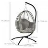 Outsunny Hanging Egg Chair with Thick Padded Cushion, Patio Swing Chair