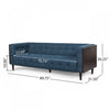 Dana 3-seater Tufted Fabric Sofa With Birch Wood Frame - Navy Blue | Canapé 3 Places Dana En Tissu Capitonné Avec Structure En Bois De Bouleau - Bleu Marine