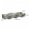 Outsunny 8 X 3 X 1ft Galvanized Raised Garden Bed, Metal Elevated Planter Box, Easy Diy And Cleaning|Outsunny Lit De Jardin Sureleve Galvanise 95" X 36" X 12", Jardiniere Surelevee En Metal, Bricolage