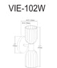 Dainolite Vienna 2 Light Incandescent Wall Sconce Polished Chrome Clear Ribbed Glass Lamp|Applique murale Vienna de Dainolite en verre côtelé transparent, fini chromé poli et 2 ampoules incandescentes