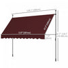 Outsunny 10' X 3' Retractable Awning, Freestanding & Non-screw, Wine Red|Auvent Retractable Outsunny 10' X 3', Autoportant Et Sans Vis, Bordeaux
