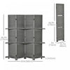 Homcom 5.6ft 4-panel Wooden Room Divider With 3 Storage Shelves|Homcom Separateur A 4 Panneaux De 5.6" 3 Etageres De Rangement