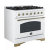 Forno Antico 36" Dual Fuel Gas Range, White, 4.5 cu.ft. - FFSGS6113-36WHT | Cuisiniere a double combustible Antico de 36 po, blanche, 4,5 pi³ -FFSGS6113-36WHT