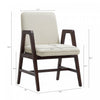 Stella Modern Wood Velvet Armchair in Cream | Fauteuil moderne en bois et velours Stella, coloris creme