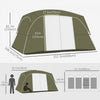 Outsunny Camping Tent Family Tent 4-8 Person With 2 Room And Mesh Windows|Outsunny Tente De Camping 4-8 Pers Avec 2 Pieces Et Fenetres Grillagees