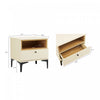 Amara Modern 20" Nightstand in Cream and Light Oak (1-Drawer) - Set of 2 | Table de nuit moderne Amara 20" en creme et chene clair (1 tiroir) - Lot de 2