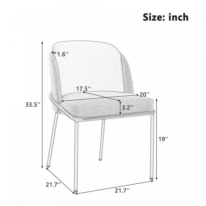 Olivia Set of 6 Modern Dining Chair with Slanted Legs and Adjustable Feet,Beige