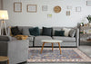 Olivia Blue Modern Tribal Inspired Border Rug, 5'3" x 7'10" Indoor Area Rug | Tapis Olivia bleu a inspire tribal avec bordure, 5'3" x 7'10"