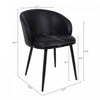 Looma Contemporary Modern Vegan Leather Metal Side Chair in Black - Set of 2 | Chaise laterale moderne contemporaine Looma en cuir vegetalien et metal noir - Lot de 2