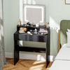 HOMCOM Makeup Vanity Desk with Mirror, 3 Colour LED Lights, Drawers, Black