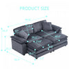 Liam 84.6" Comfortable Cloud Modular Sofa with Corduroy Upholstered,Green  | Liam Canape modulaire confortable Cloud 84,6" avec revetement en velours cotele, Vert