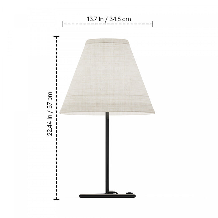 23\" Black Angular Base Table with Conical Shade