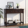 Jeremy Solid Wood Traditional Console Table With Drawers And Shelf - Espresso | Table Console Traditionnelle Jeremy En Bois Massif Avec Tiroirs Et Etagere - Espresso